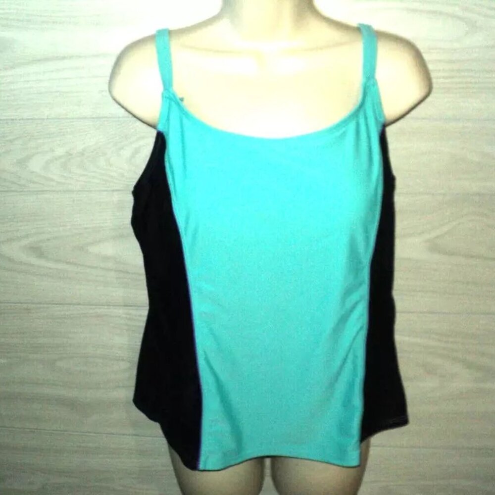 Tankini Swim Suit Women's Size 14 Ocean Dream Signature Top Aqua, Black, Purple